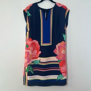 Laundry by Shelli Segal Women’s Floral Dress with Bold Stripes 8
